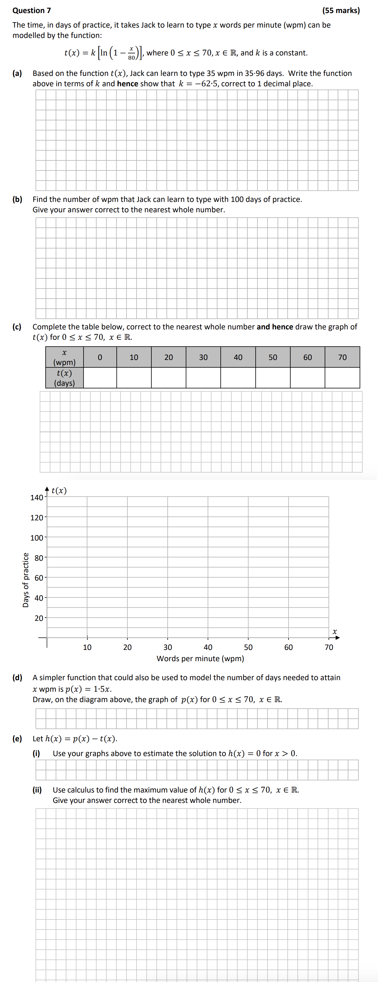 The-time,-in-days-of-practice,-it-takes-Jack-to-learn-to-type-x-words-per-minute-(wpm)-can-be-modeled-by-the-function:--t(x)-=-k-ln-----------(1---\frac{x}{80})----------,-where-0-\leq-x-\leq-70,-\-x-\in-\mathbb{R},-\-and-\-k-\-is-\-a-\-constant-Leaving Cert Mathematics-Question 7-2018.png