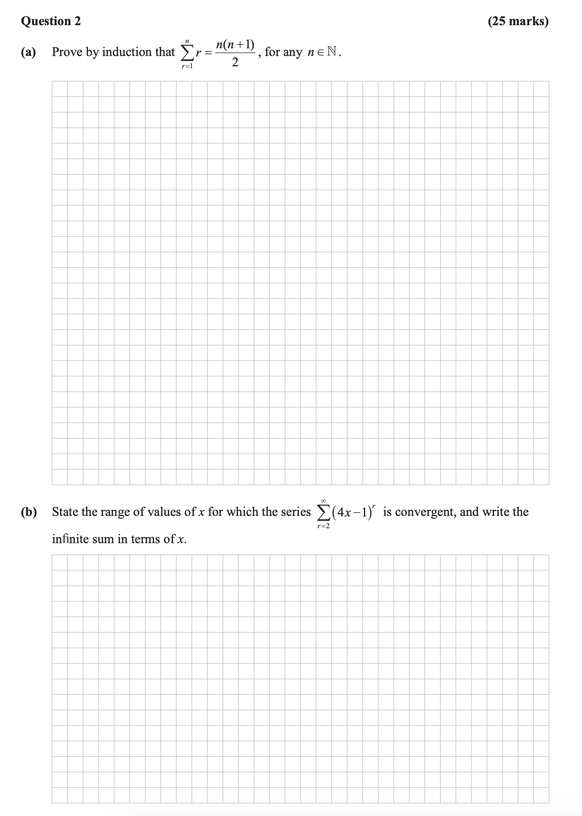 (a)-Prove-by-induction-that---$$egin{aligned}-otag-extstyle-\-m{-extstyle--extstyle--extstyle--extstyle--extstyle}-onumberm{-extstyle--extstyle--extstyle}-onumberm{-extstyle--extstyle--extstyle}-m{-extstyle--extstyle--extstyle}-&--\--\textstyle--extstyle-extstyle-extstyle\--extstyle--extstyle-extstyle-m{=--rac{n(n+1)}{2}}-=-n(n+1)-\-extstyle--extstyle-extstyle\-onumber--\--extstyle-n--ext{--extbf{and}-}-n--ext{--extbf{and}-}-n--ext{--extbf{-in-}-}-ext{N}-Leaving Cert Mathematics-Question 2-2018.png