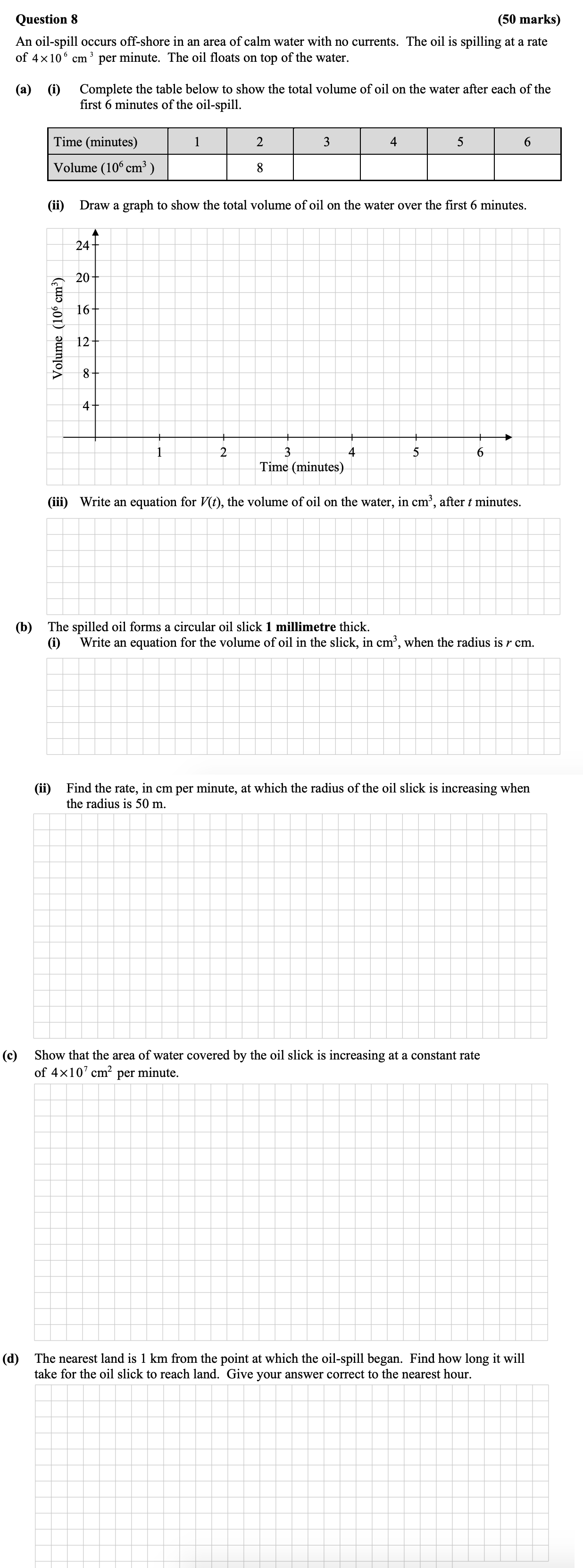 An-oil-spill-occurs-off-shore-in-an-area-of-calm-water-with-no-currents-Leaving Cert Mathematics-Question 8-2015.png
