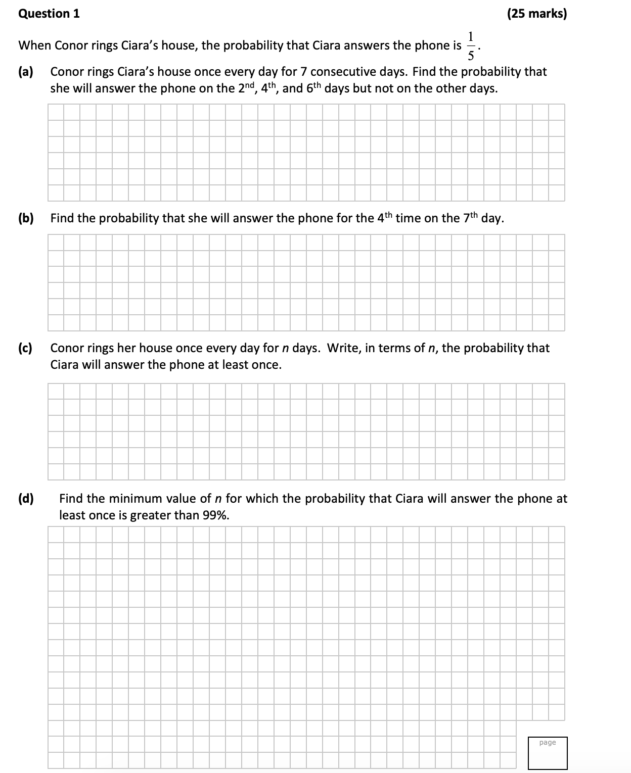 When-Conor-rings-Ciara’s-house,-the-probability-that-Ciara-answers-the-phone-is-$\frac{1}{5}$-Leaving Cert Mathematics-Question 1-2017.png