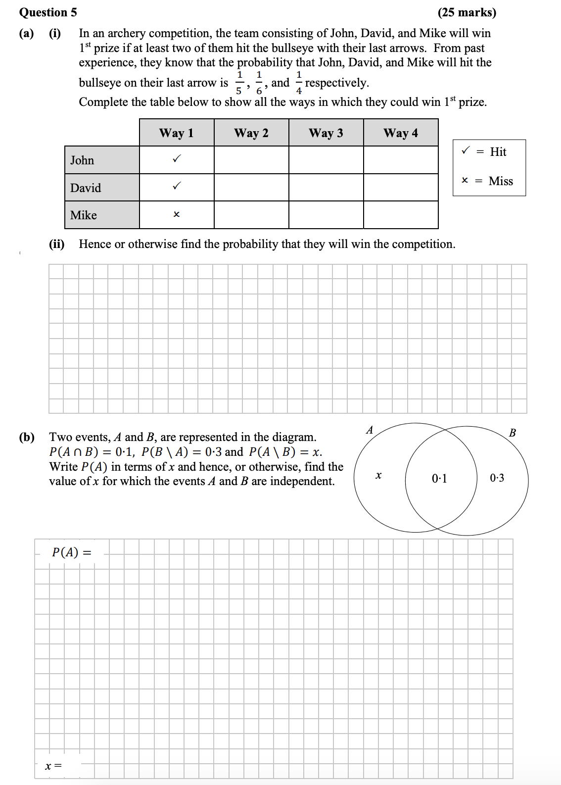 In-an-archery-competition,-the-team-consisting-of-John,-David,-and-Mike-will-win-1st-prize-if-at-least-two-of-them-hit-the-bullseye-with-their-last-arrows-Leaving Cert Mathematics-Question 5-2016.png