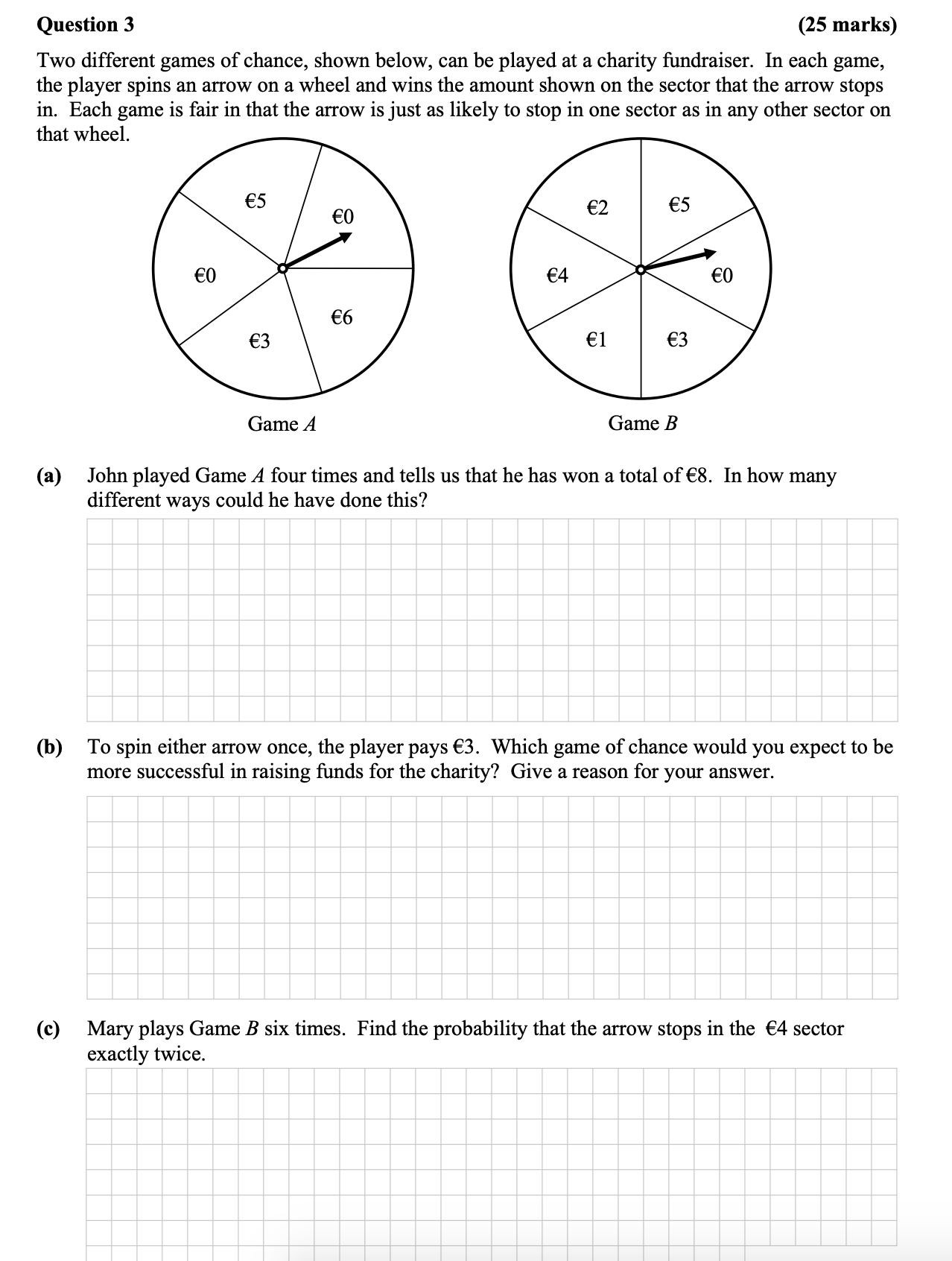 John-played-Game-A-four-times-and-tells-us-that-he-has-won-a-total-of-€8-Leaving Cert Mathematics-Question 3-2014.png