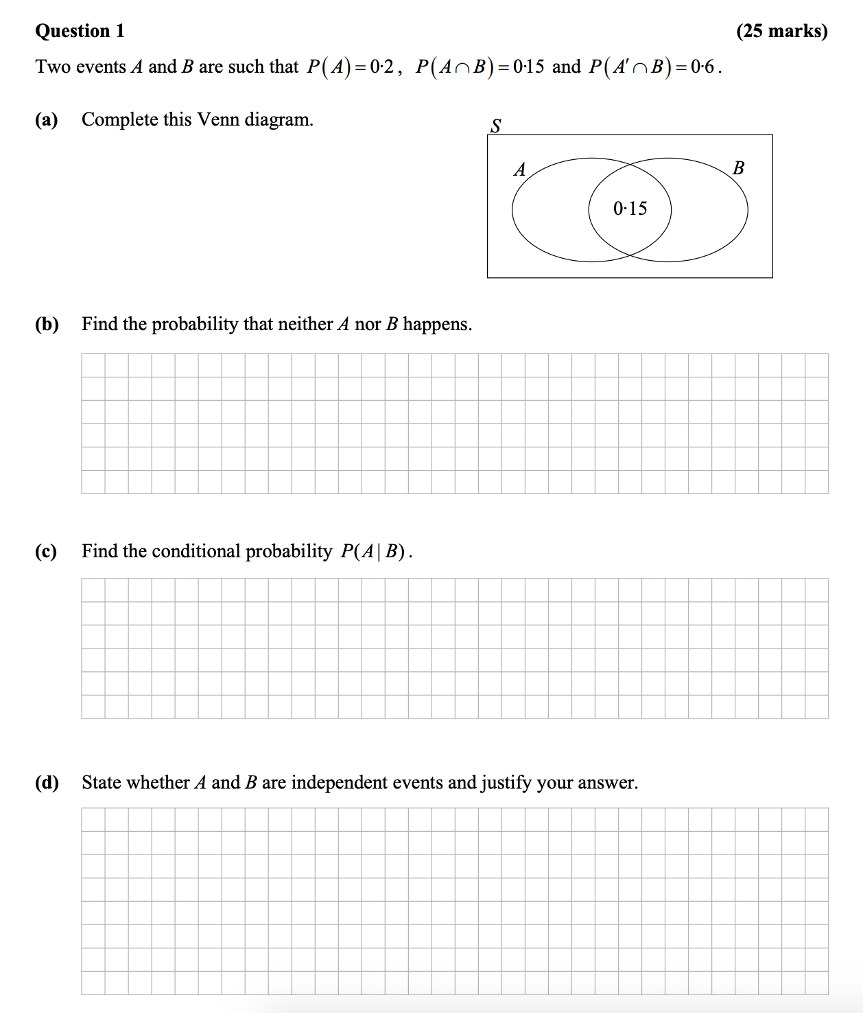 Two-events-A-and-B-are-such-that-P(A)-=-0.2,-P(A-∩-B)-=-0.15-and-P(A'-∩-B)-=-0.6-Leaving Cert Mathematics-Question 1-2010.png