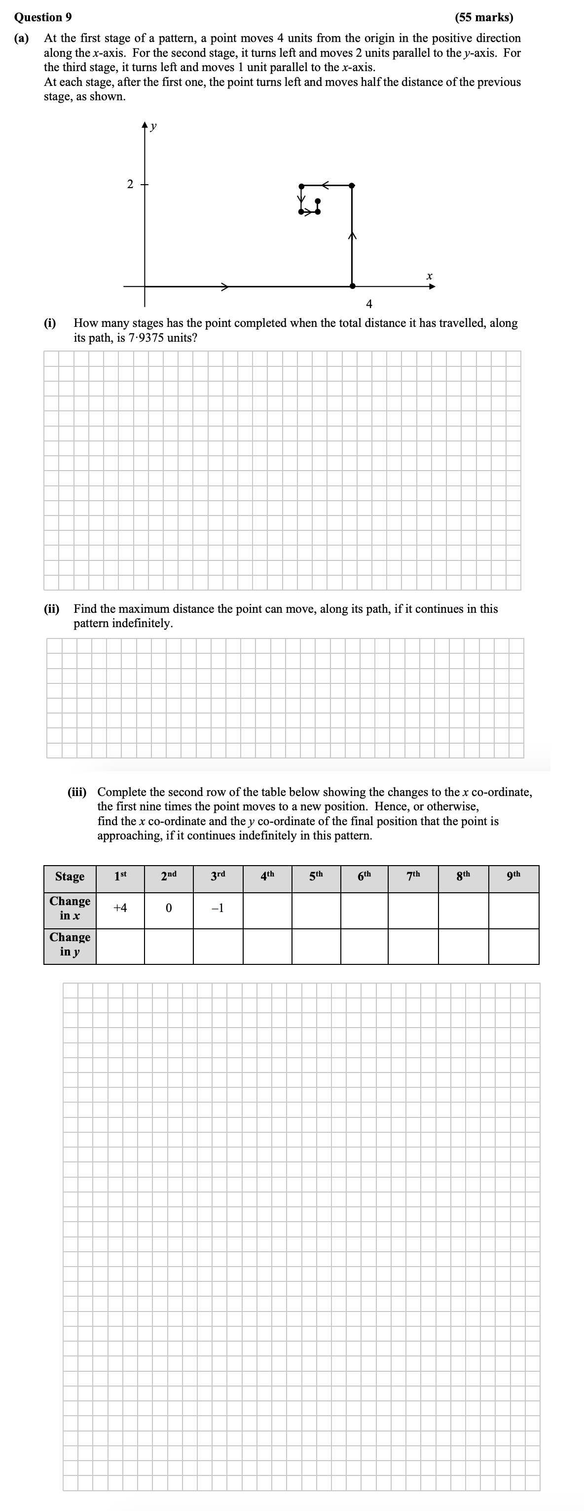 At-the-first-stage-of-a-pattern,-a-point-moves-4-units-from-the-origin-in-the-positive-direction-along-the-x-axis-Leaving Cert Mathematics-Question 9-2016.png