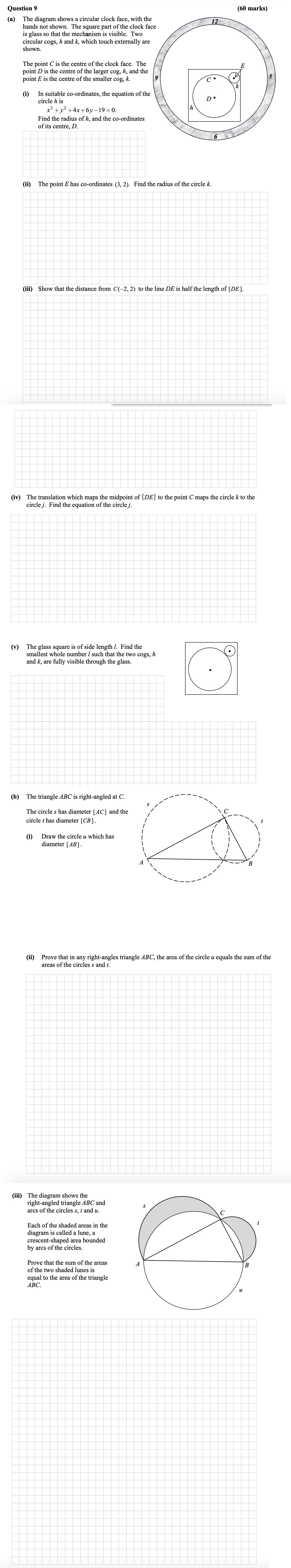 (a)-The-diagram-shows-a-circular-clock-face,-with-the-hands-not-shown-Leaving Cert Mathematics-Question 9-2014.png