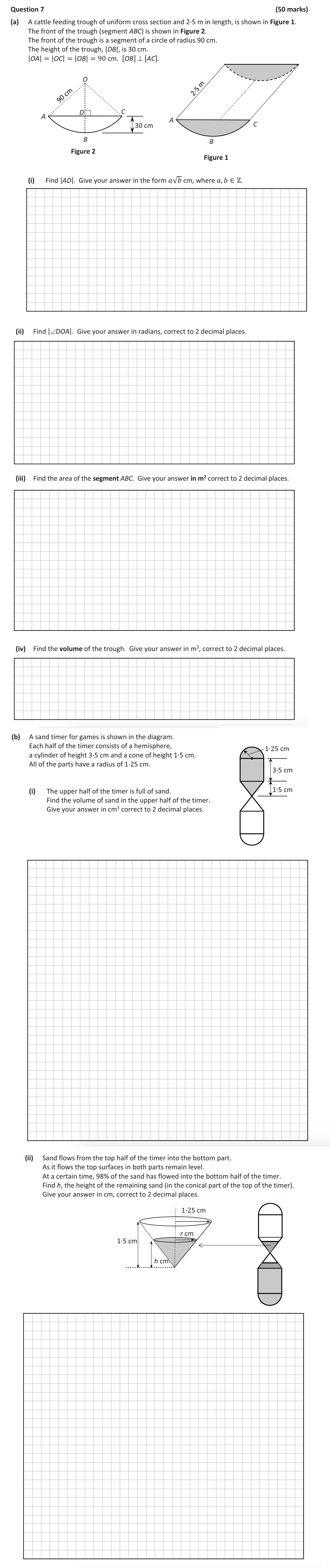 A-cattle-feeding-trough-of-uniform-cross-section-and-2.5-m-in-length,-is-shown-in-Figure-1-Leaving Cert Mathematics-Question 7-2019.png