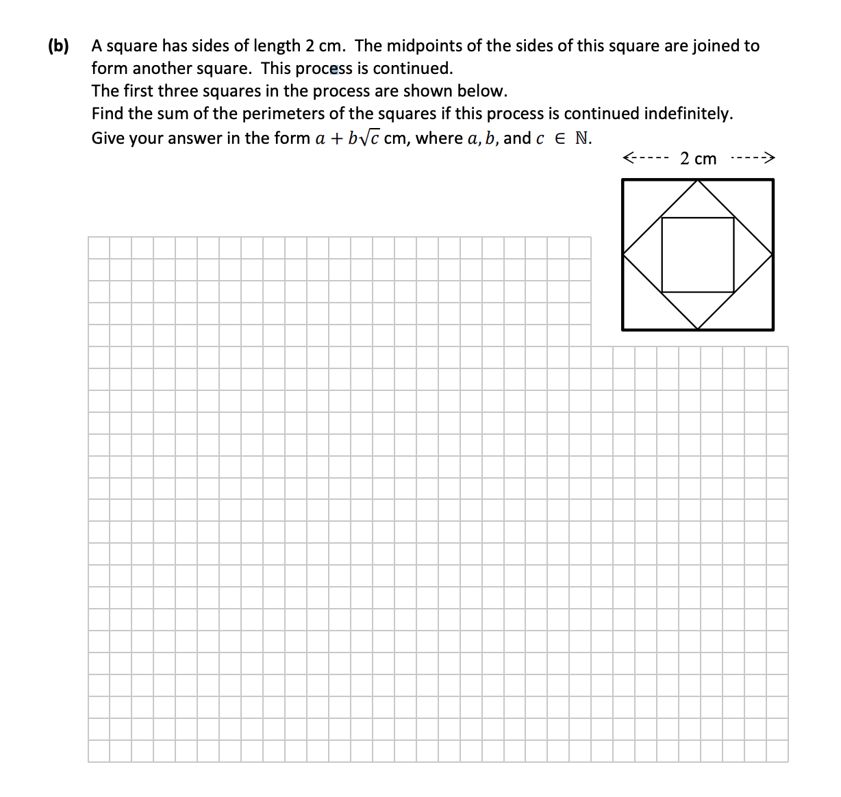 A-square-has-sides-of-length-2-cm-Leaving Cert Mathematics-Question b-2017.png