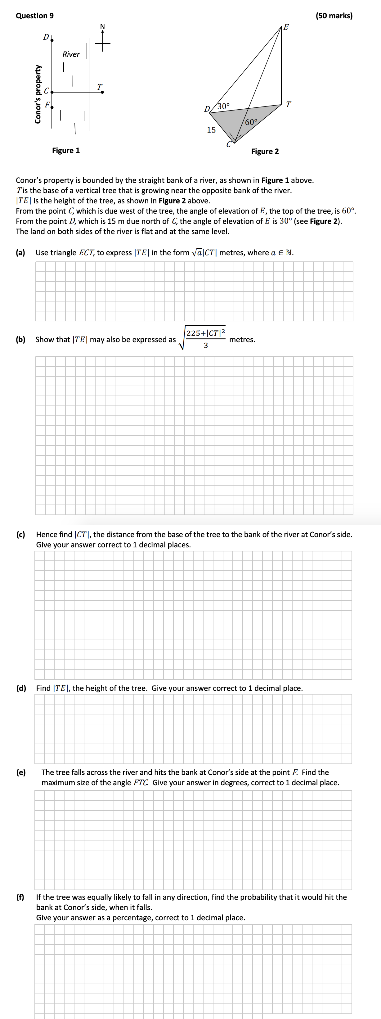 Conor's-property-is-bounded-by-the-straight-bank-of-a-river,-as-shown-in-Figure-1-above-Leaving Cert Mathematics-Question 9-2017.png