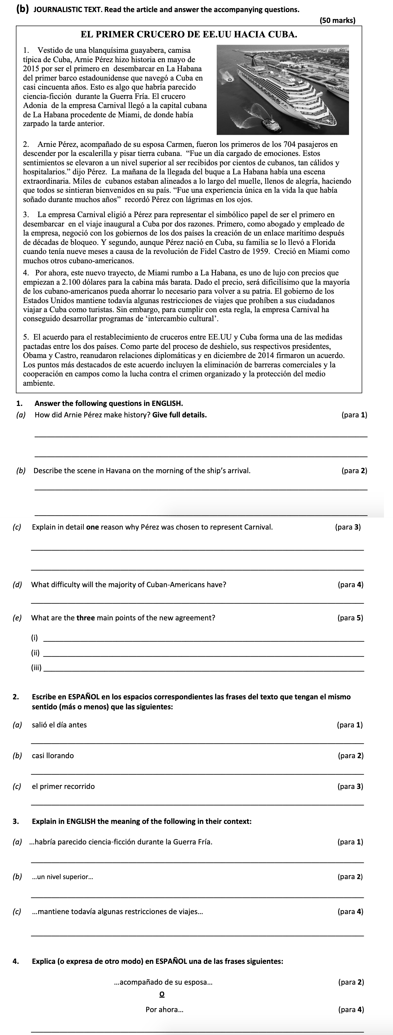 1.-EL-PRIMER-CRUCERO-DE-EE.UU-HACIA-CUBA-Leaving Cert Spanish-Question 1-2017.png