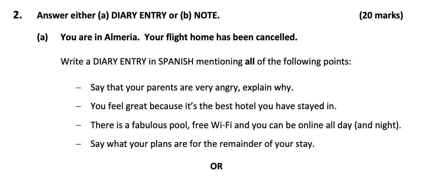 You-are-in-Almería-Leaving Cert Spanish-Question 2(a)-2019.png