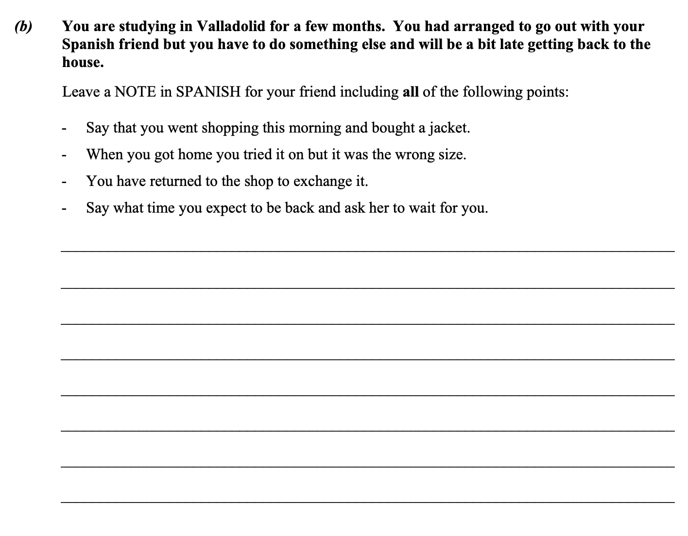You-are-studying-in-Valladolid-for-a-few-months-Leaving Cert Spanish-Question 2(b)-2012.png
