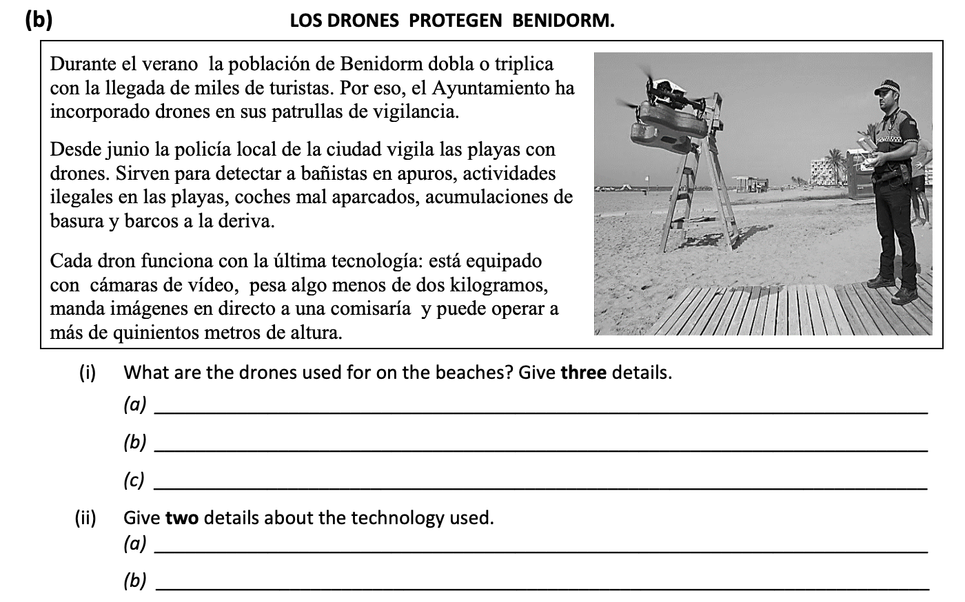 LOS-DRONES-PROTEGEN-BENIDORM-Leaving Cert Spanish-Question b-2017.png