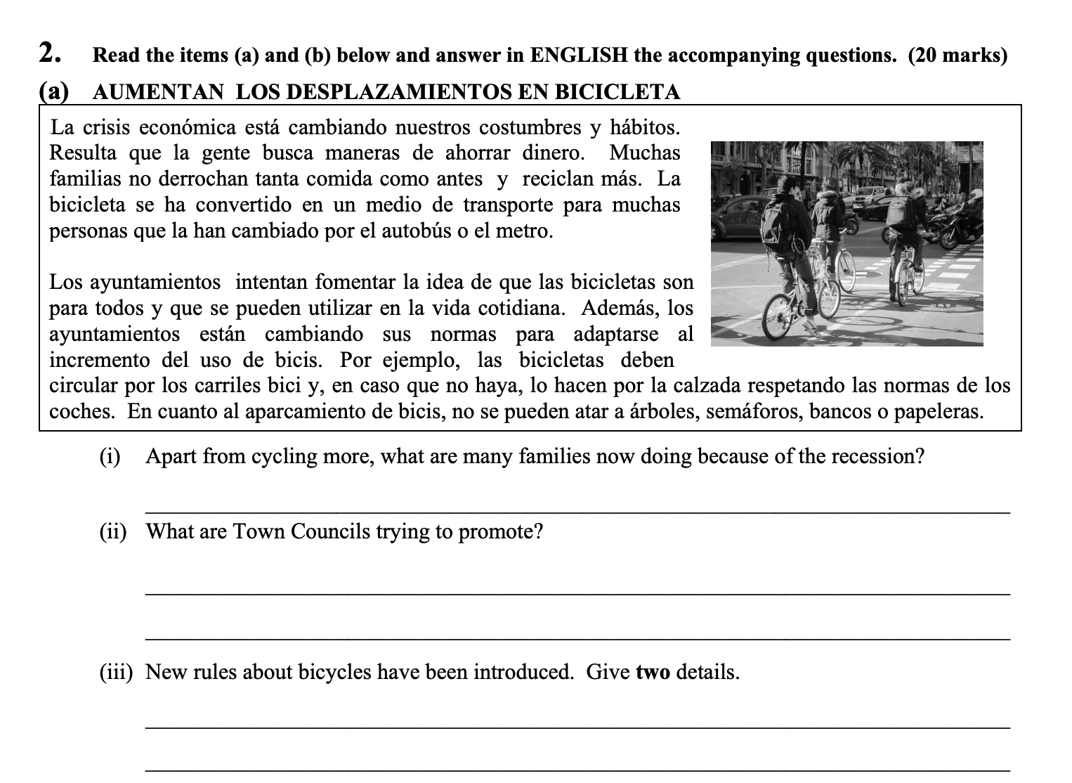 Read-the-items-(a)-and-(b)-below-and-answer-in-ENGLISH-the-accompanying-questions-Leaving Cert Spanish-Question 2-2013.png