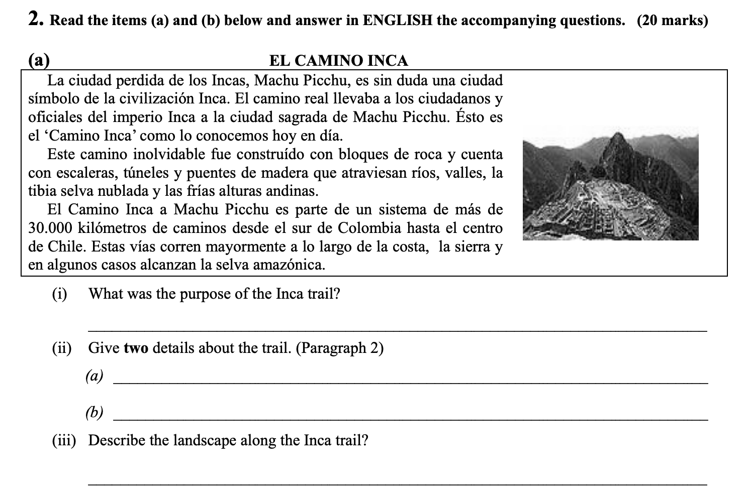 Read-the-items-(a)-and-(b)-below-and-answer-in-ENGLISH-the-accompanying-questions-Leaving Cert Spanish-Question 2-2011.png