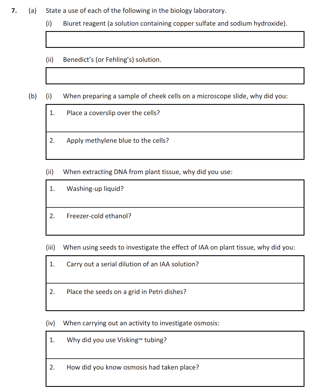 7.-(a)-State-a-use-of-each-of-the-following-in-the-biology-laboratory-Leaving Cert Biology-Question 7-2019.png
