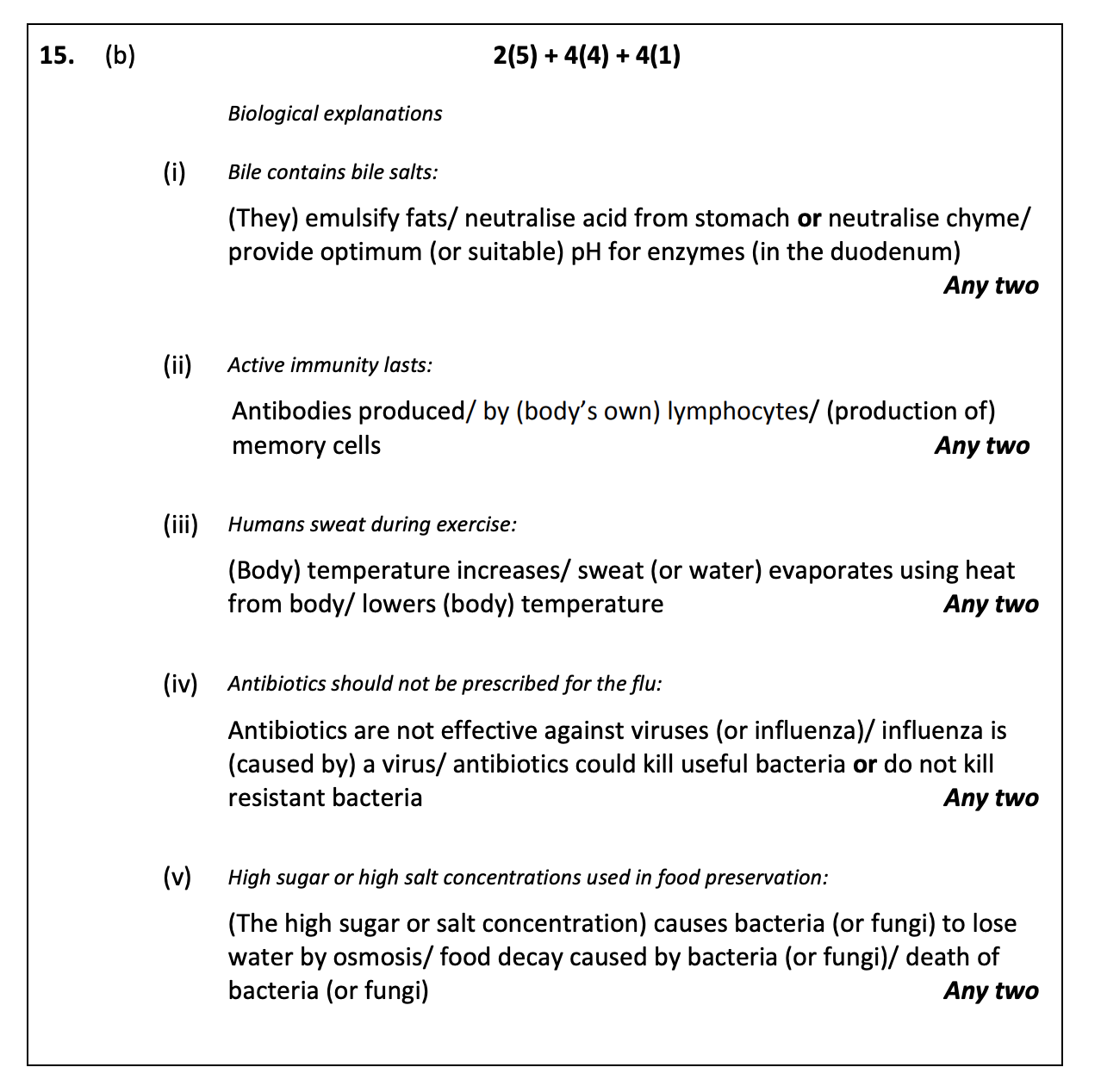 Give-a-detailed-biological-explanation-for-each-of-the-following-Leaving Cert Biology-Question 15-2018.png