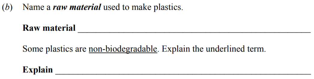 Name-a-raw-material-used-to-make-plastics-Junior Cycle Science-Question b-2007.png