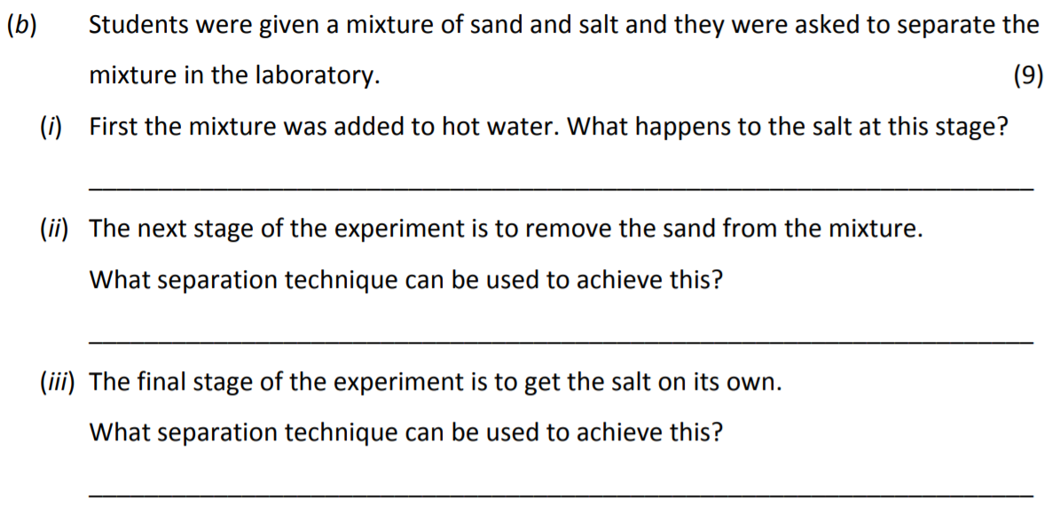 Students-were-given-a-mixture-of-sand-and-salt-and-they-were-asked-to-separate-the-mixture-in-the-laboratory-Junior Cycle Science-Question b-2018.png