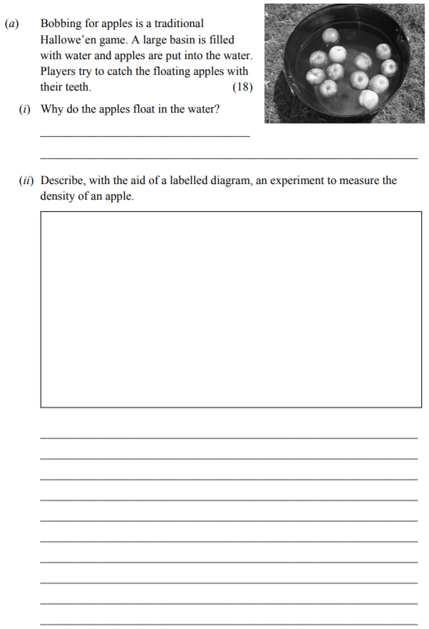 Bobbing-for-apples-is-a-traditional-Hallowe'en-game-Junior Cycle Science-Question a-2014.png