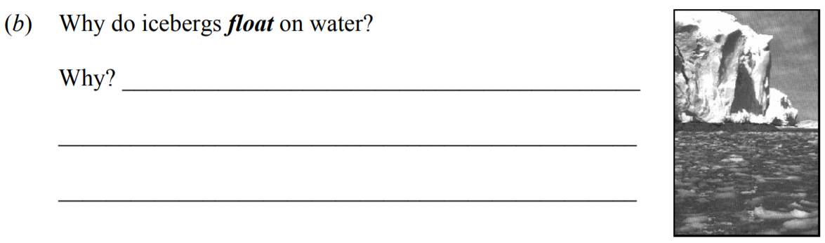 Why-do-icebergs-float-on-water?--Why?__________________________________________________-__________________________________________________-__________________________________________________-Junior Cycle Science-Question b-2010.png