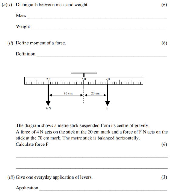 Distinguish-between-mass-and-weight-Junior Cycle Science-Question a (i)-2013.png