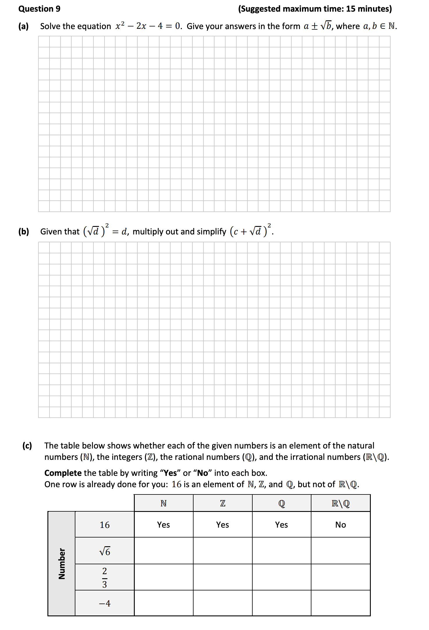 Solve-the-equation-$x^2---2x---4-=-0$-Junior Cycle Mathematics-Question 9-2017.png