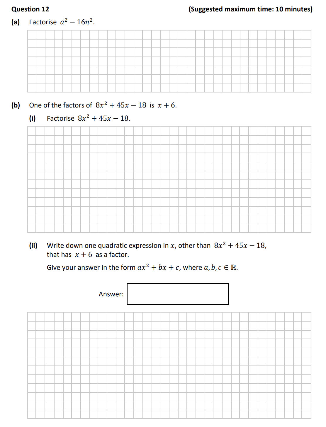 Question-12-(a)-Factorise-$a^2---16n^2$-Junior Cycle Mathematics-Question 12-2019.png