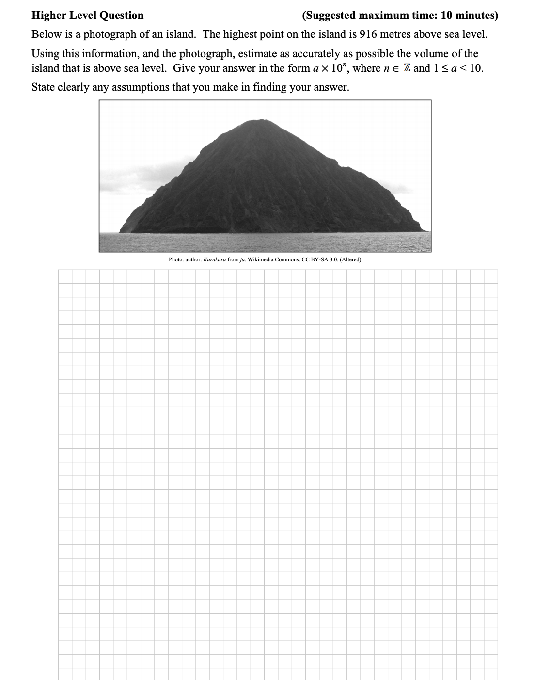 Below-is-a-photograph-of-an-island-Junior Cycle Mathematics-Question 1-2015.png