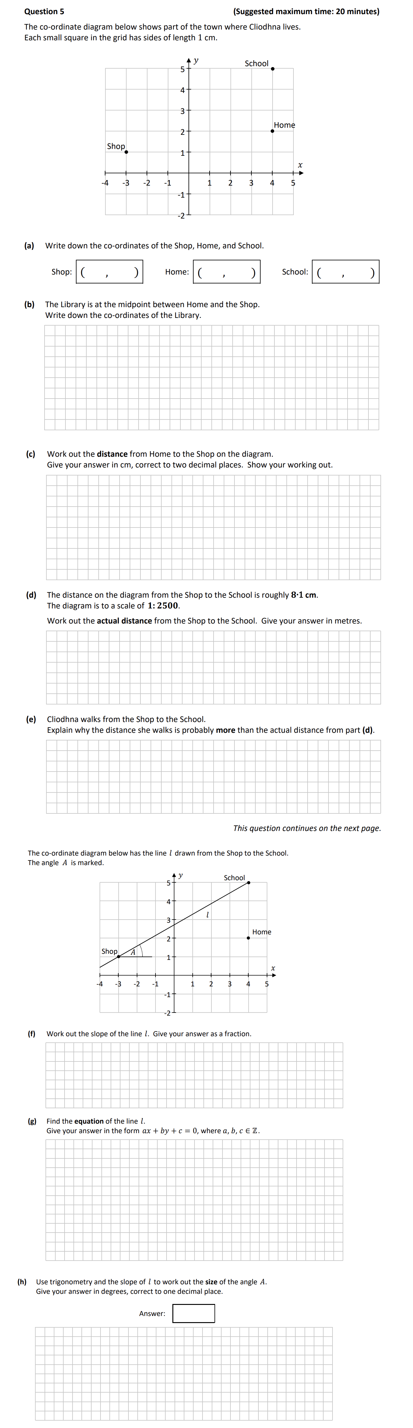 The-co-ordinate-diagram-below-shows-part-of-the-town-where-Cliodhna-lives-Junior Cycle Mathematics-Question 5-2019.png