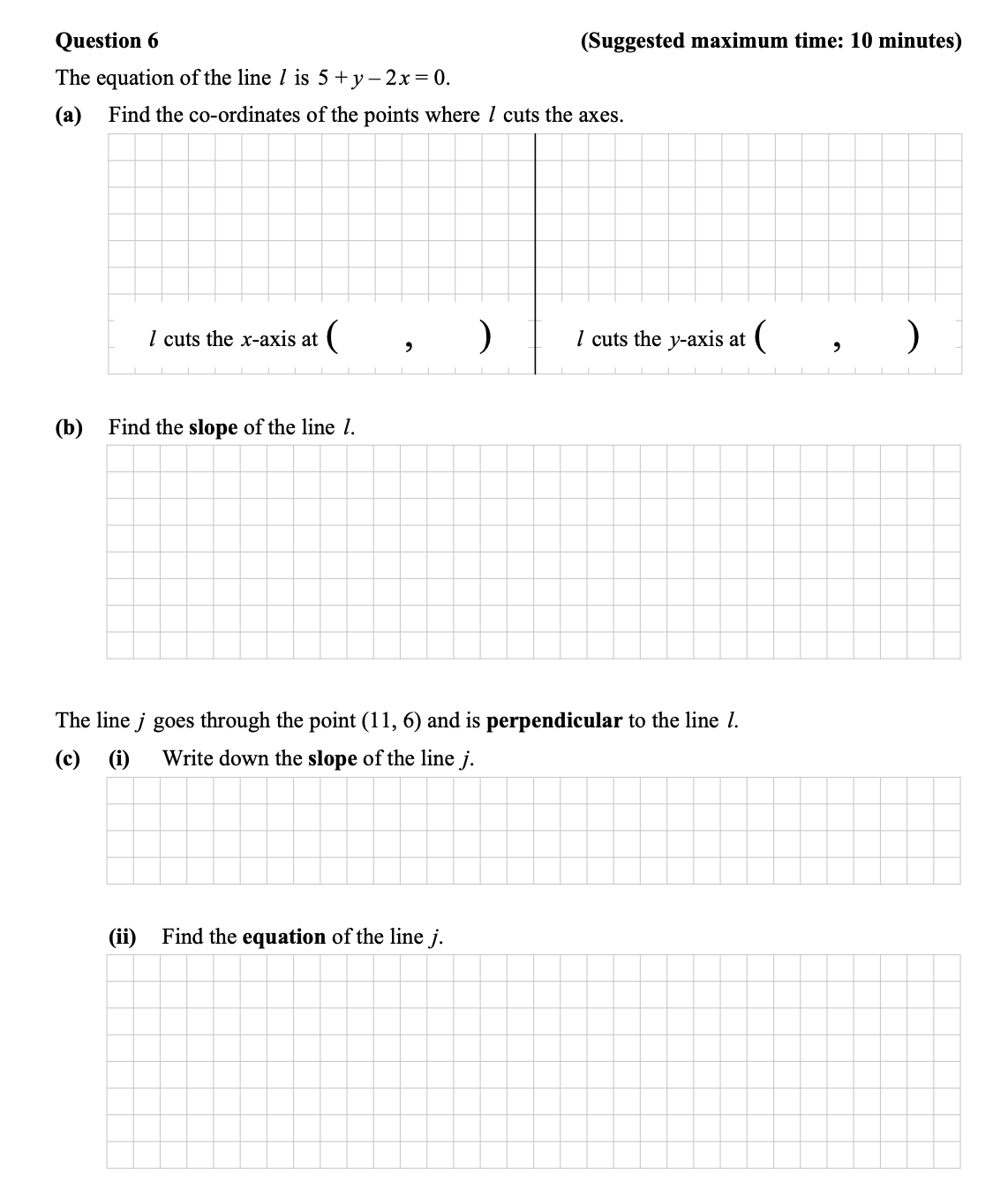 The-equation-of-the-line-l-is-$5-+-y---2x-=-0$-Junior Cycle Mathematics-Question 6-2015.png