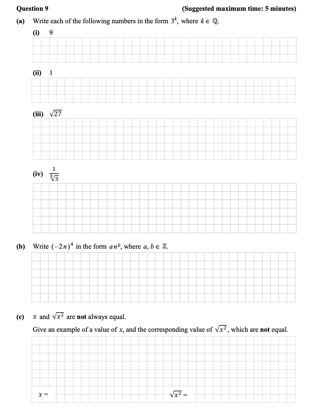Question-9--(a)-Write-each-of-the-following-numbers-in-the-form-$3^k$,-where-$k-\\in-\\mathbb{Q}$-Junior Cycle Mathematics-Question 9-2016.png