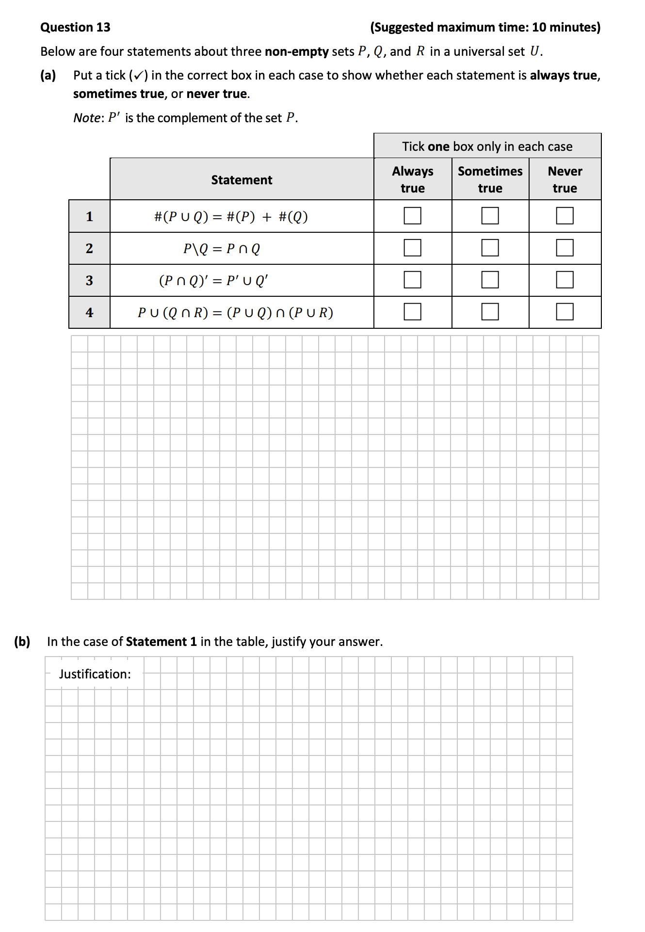 Below-are-four-statements-about-three-non-empty-sets-$P$,-$Q$,-and-$R$-in-a-universal-set-$U$-Junior Cycle Mathematics-Question 13-2018.png