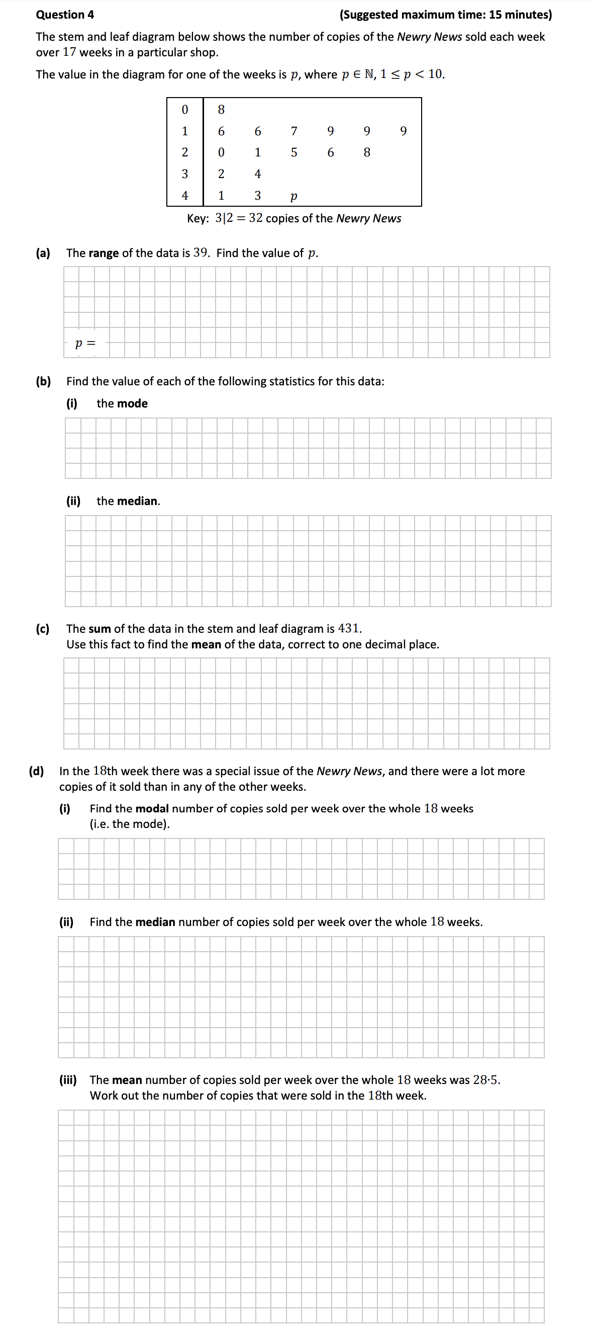 The-stem-and-leaf-diagram-below-shows-the-number-of-copies-of-the-Newry-News-sold-each-week-over-17-weeks-in-a-particular-shop-Junior Cycle Mathematics-Question 4-2017.png