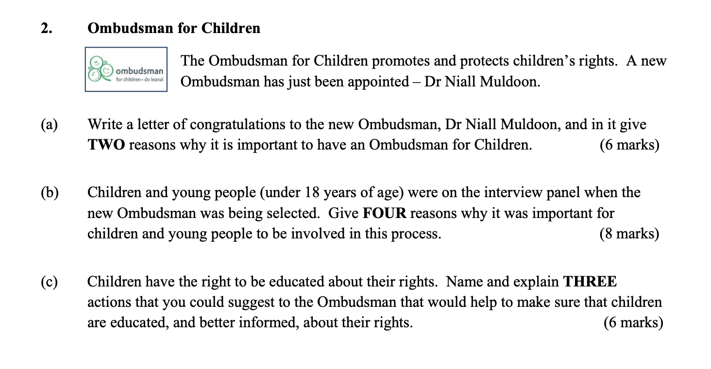 The-Ombudsman-for-Children-promotes-and-protects-children’s-rights-Junior Cycle CSPE-Question 2-2015.png