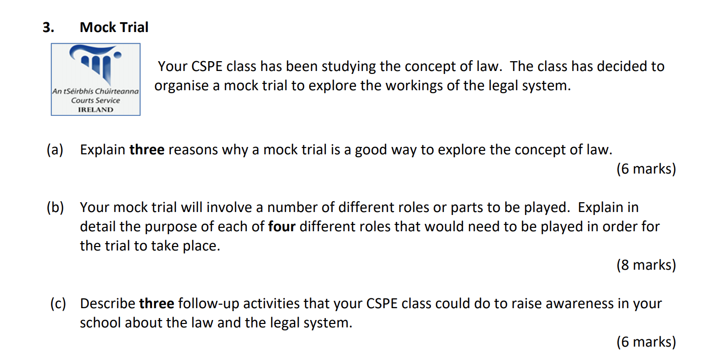Your-CSPE-class-has-been-studying-the-concept-of-law-Junior Cycle CSPE-Question 3-2018.png