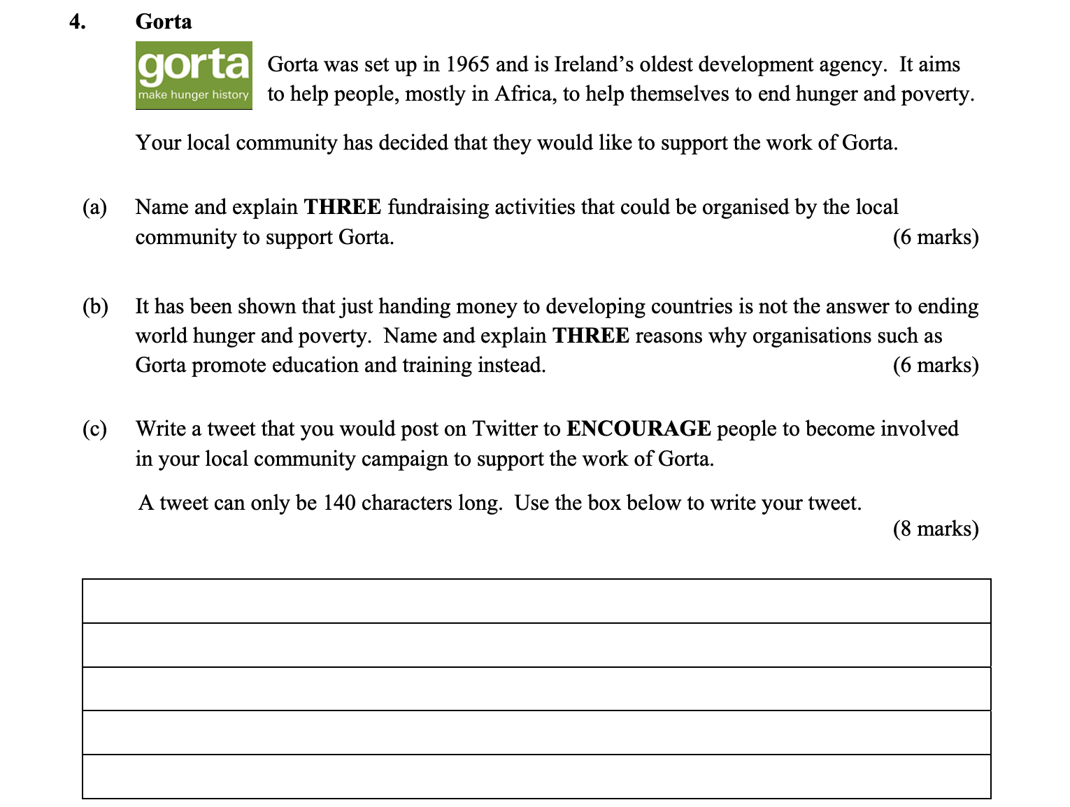 Gorta-was-set-up-in-1965-and-is-Ireland's-oldest-development-agency-Junior Cycle CSPE-Question 4-2015.png
