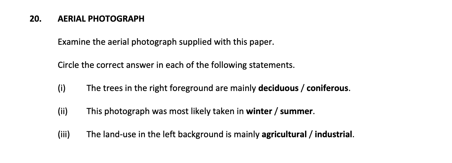 Examine-the-aerial-photograph-supplied-with-this-paper-Junior Cycle Geography-Question 20-2017.png