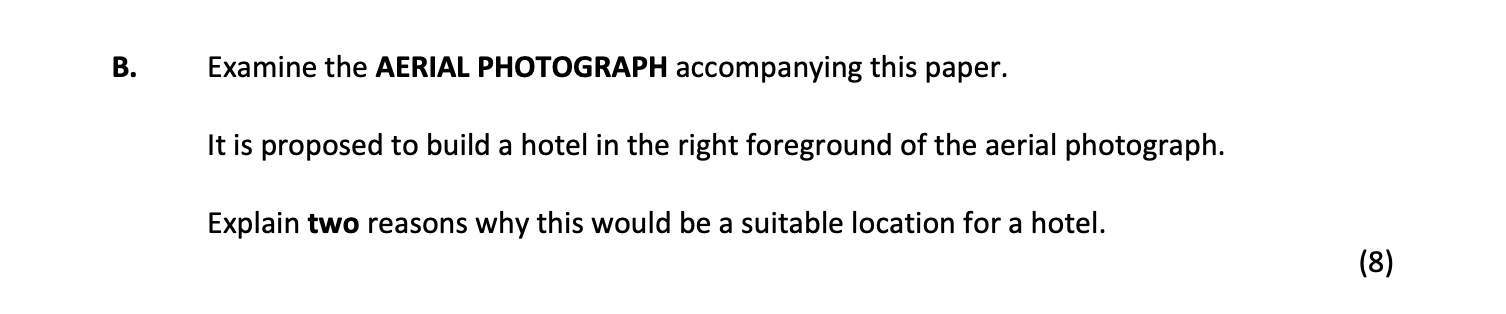 Examine-the-AERIAL-PHOTOGRAPH-accompanying-this-paper-Junior Cycle Geography-Question B-2017.png