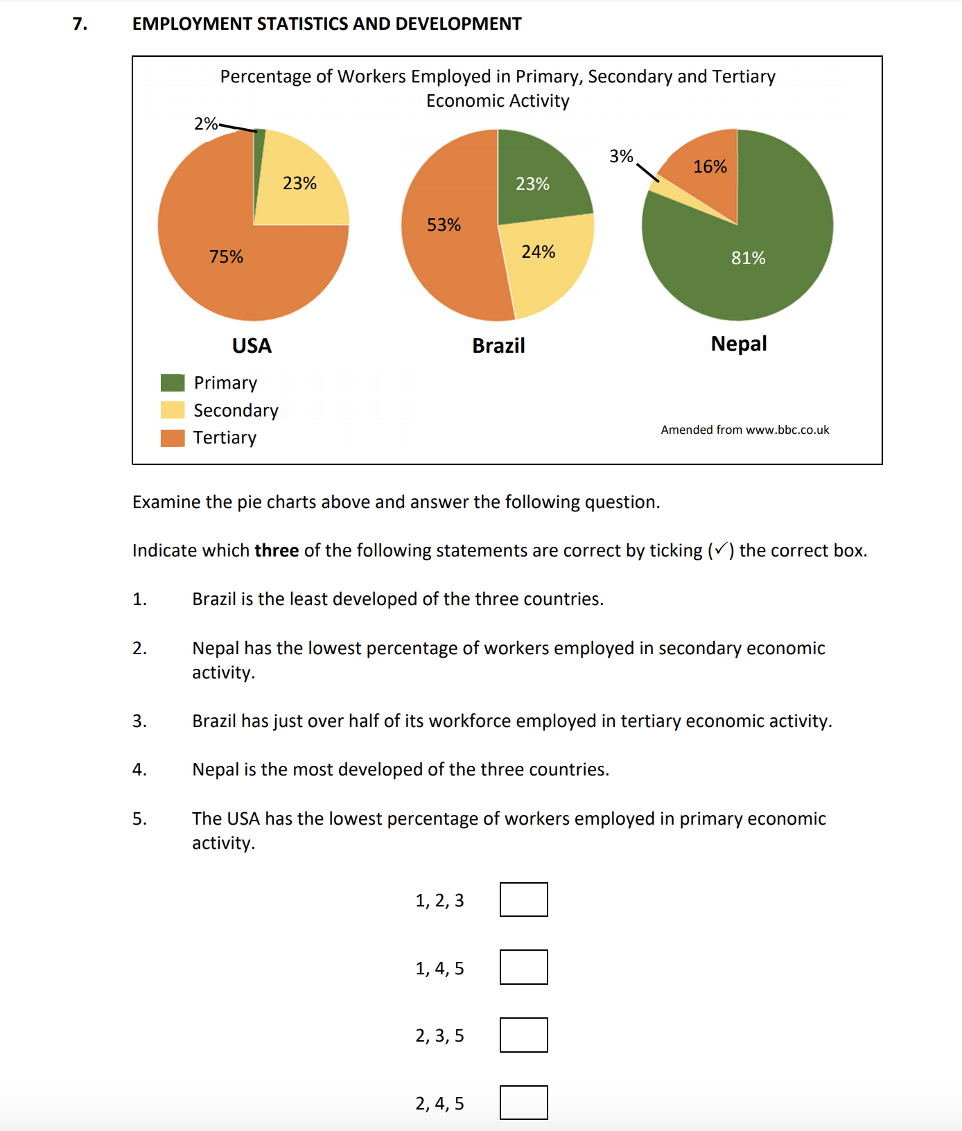 Examine-the-pie-charts-above-and-answer-the-following-question-Junior Cycle Geography-Question 7-2019.png