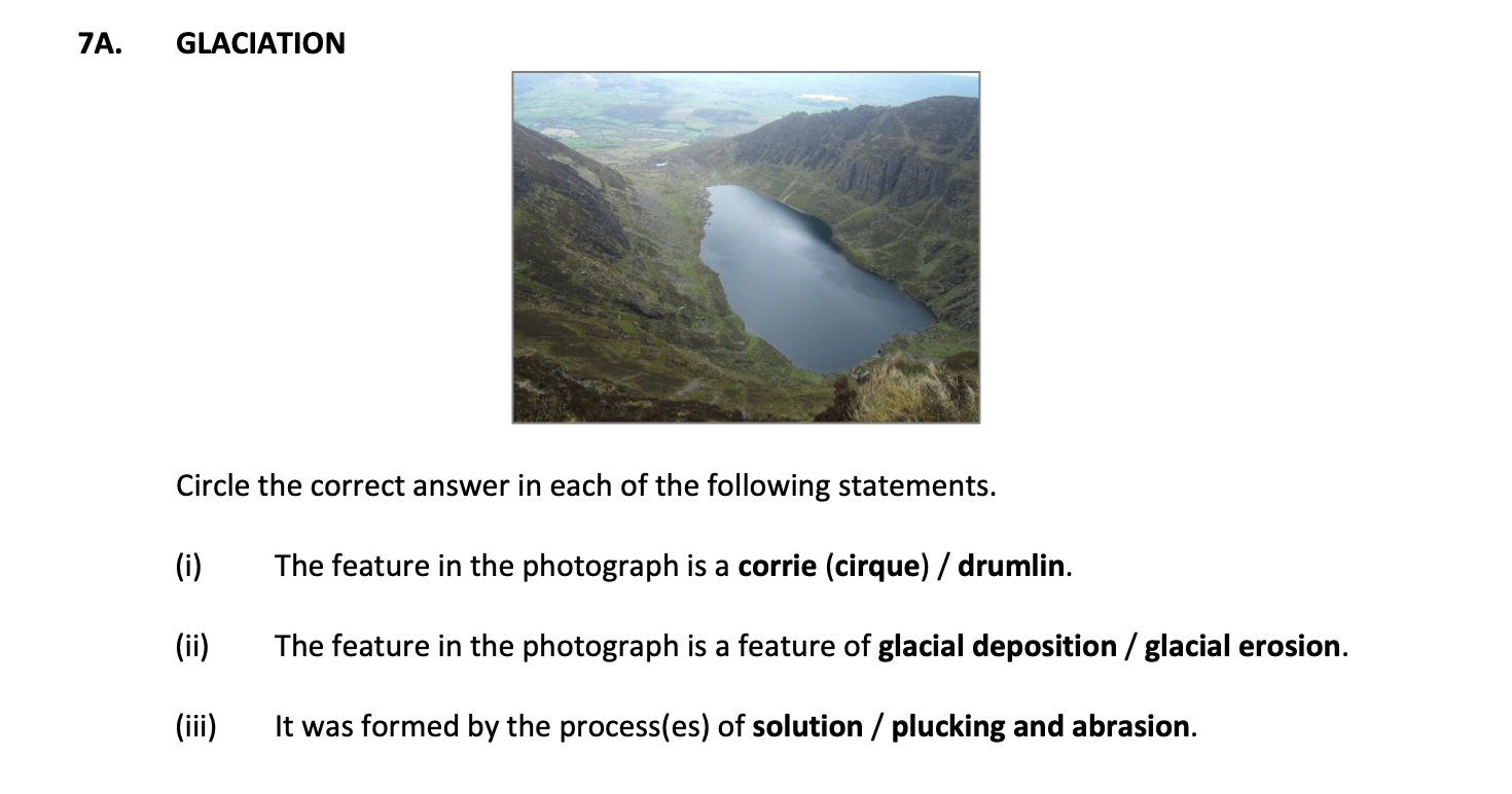 Circle-the-correct-answer-in-each-of-the-following-statements-Junior Cycle Geography-Question 7A-2017.png