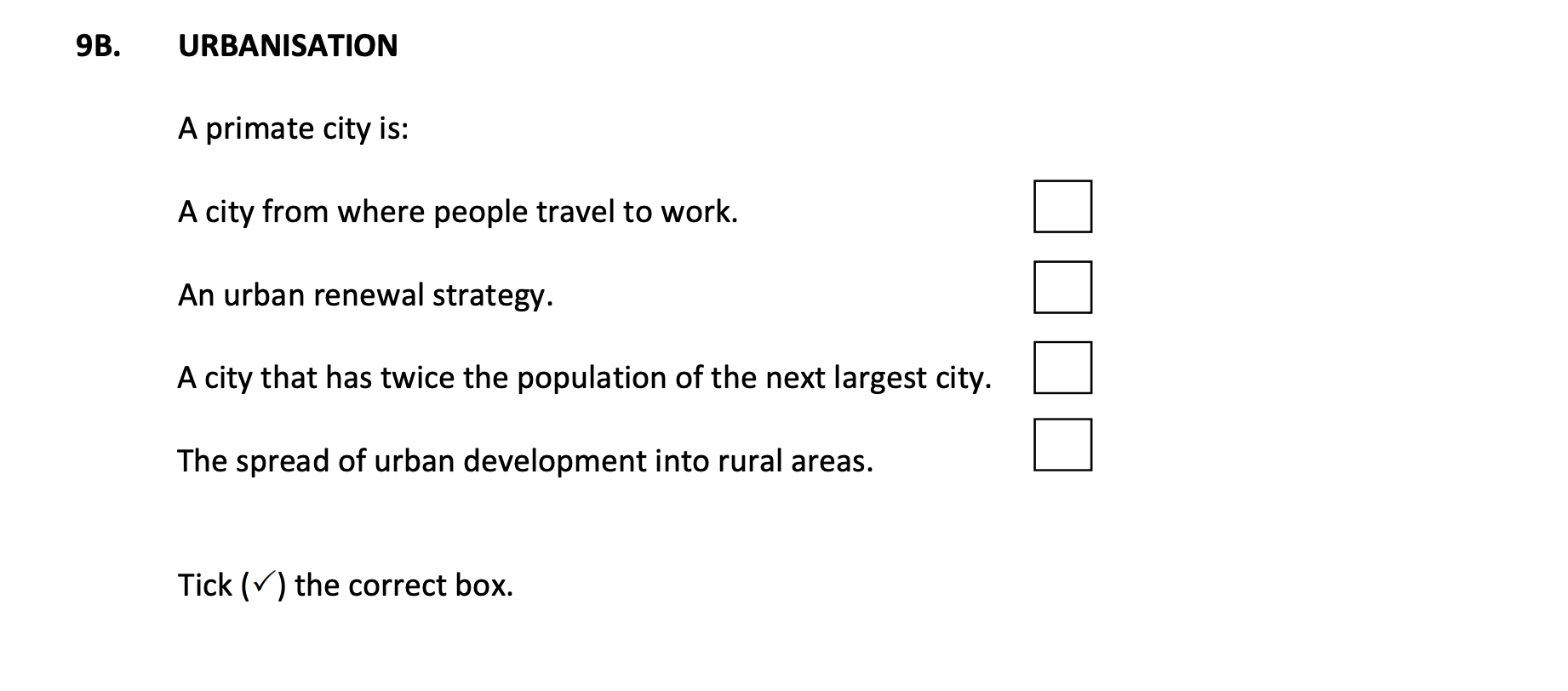 A-primate-city-is:--A-city-from-where-people-travel-to-work-Junior Cycle Geography-Question 9B-2018.png