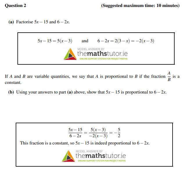 Factorise-$5x---15$-and-$6---2x$-Junior Cycle Mathematics-Question 2-2015.png