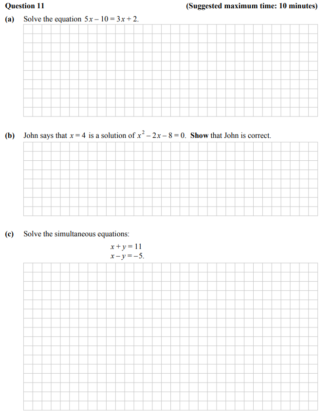 Solve-the-equation-$5x---10-=-3x-+-2$-Junior Cycle Mathematics-Question 11-2015.png
