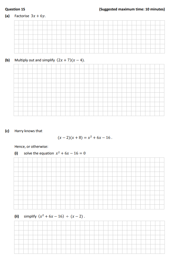 15.-(a)-Factorise-$3x-+-6y$-Junior Cycle Mathematics-Question 15-2018.png