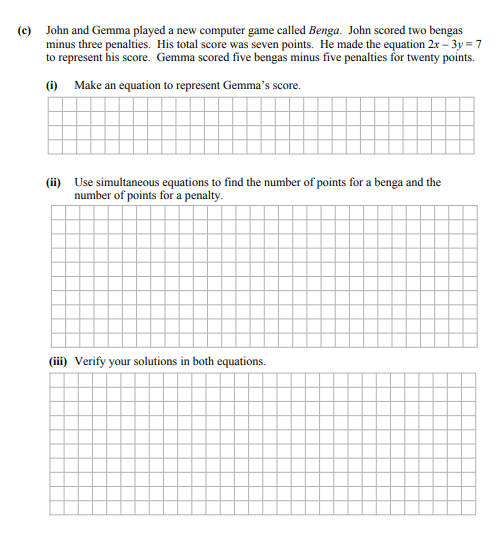 John-and-Gemma-played-a-new-computer-game-called-Benga-Junior Cycle Mathematics-Question c-2012.png