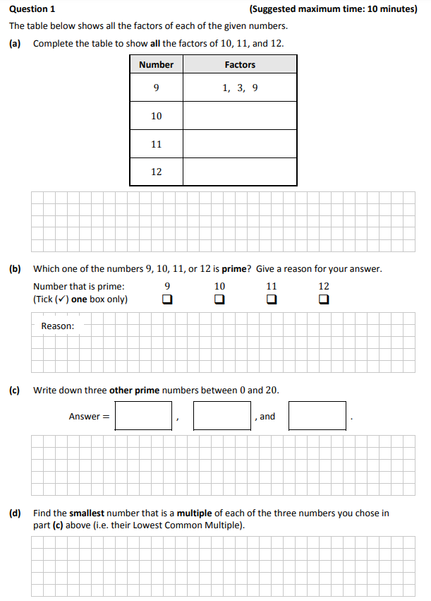 The-table-below-shows-all-the-factors-of-each-of-the-given-numbers-Junior Cycle Mathematics-Question 1-2017.png