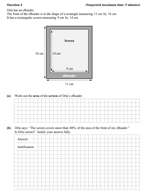 Orla-has-an-eReader-Junior Cycle Mathematics-Question 4-2016.png