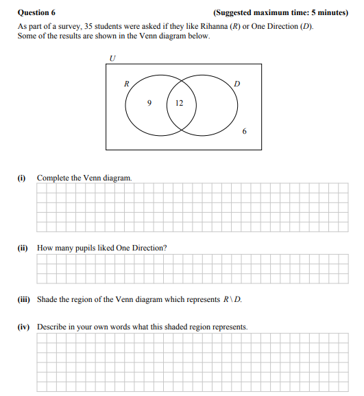 As-part-of-a-survey,-35-students-were-asked-if-they-like-Rihanna-(R)-or-One-Direction-(D)-Junior Cycle Mathematics-Question 6-2014.png