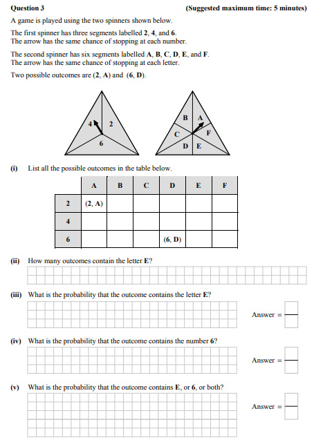 A-game-is-played-using-the-two-spinners-shown-below-Junior Cycle Mathematics-Question 3-2014.png