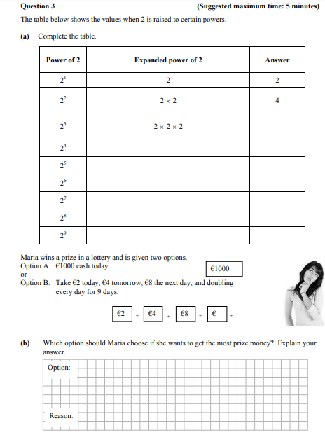 Complete-the-table-Junior Cycle Mathematics-Question 3-2012.png